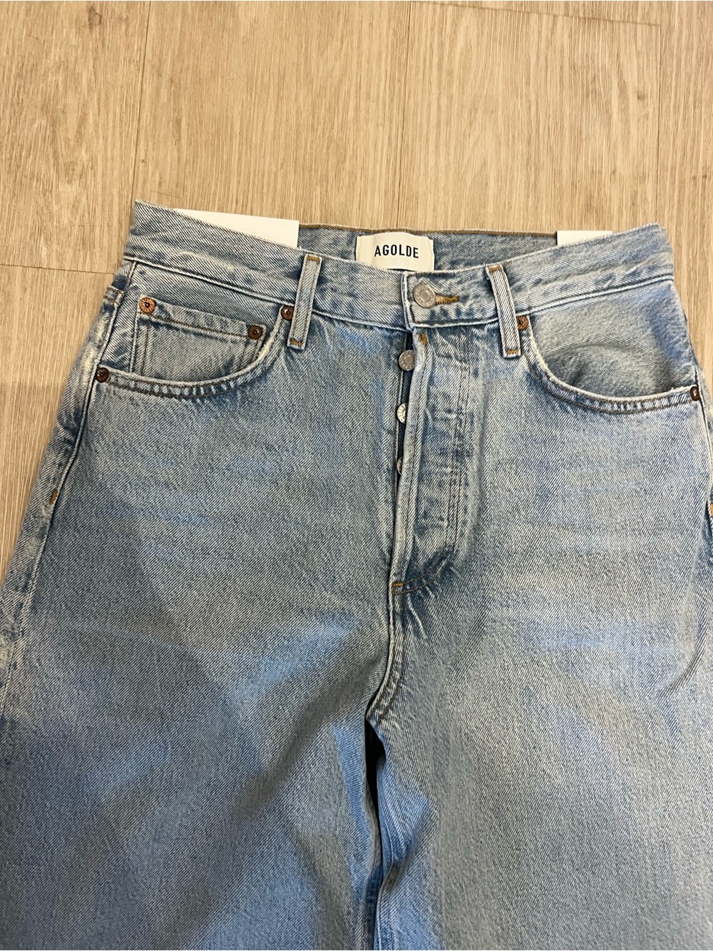 NWT Agolde Dame Wide Leg Jeans 25 No Conflict - Picture 7 of 12